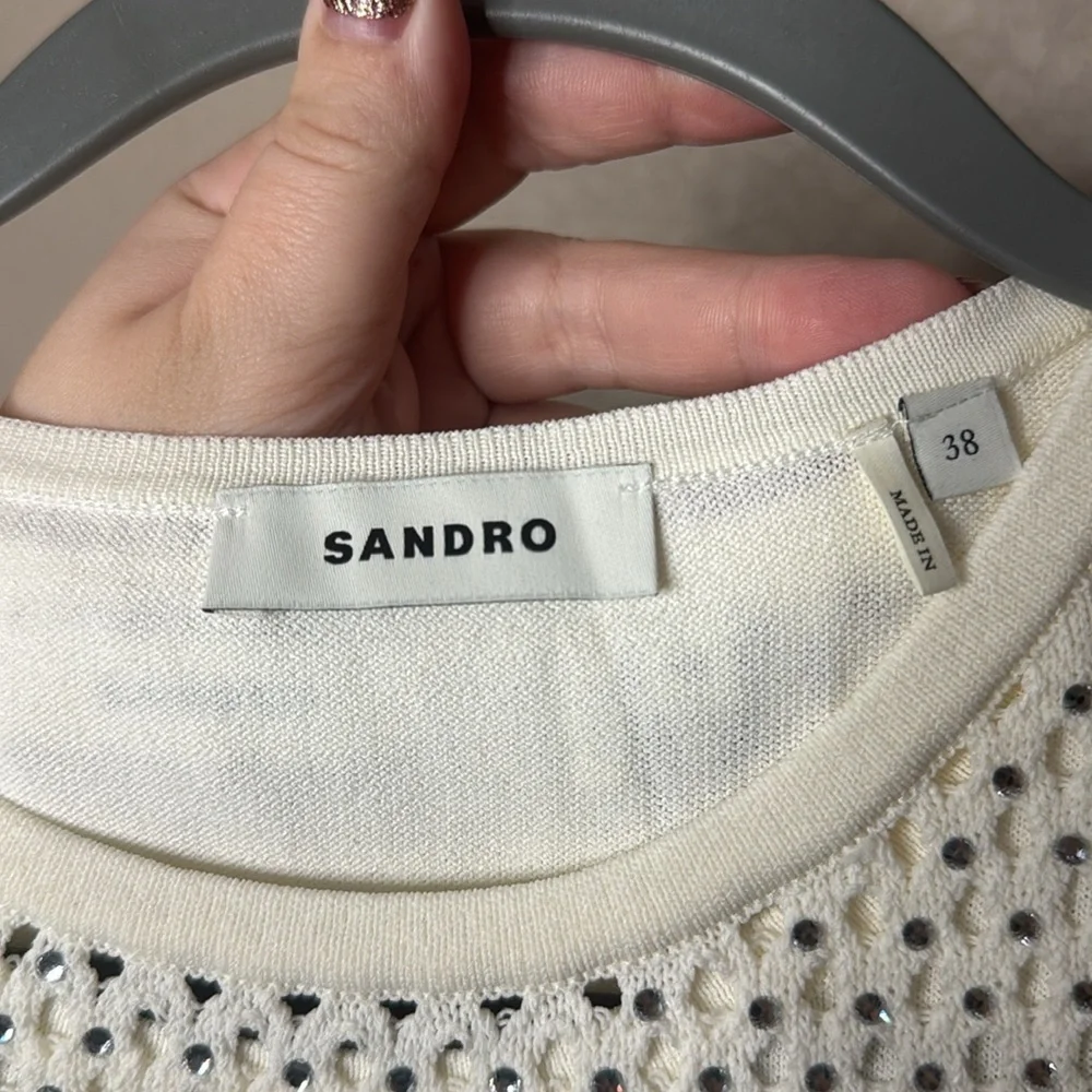 Sandro Rhinestone-Embellished Knitted Maxi Dress - Picture 7 of 9